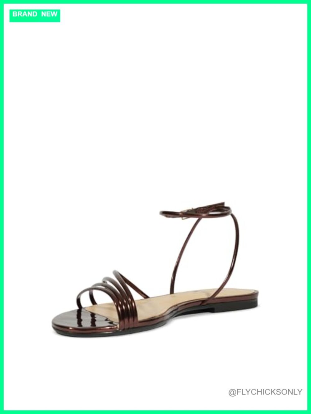 SCHUTZ Inez Flats Almond Toe Ankle Strap Buckle Casual Everyday